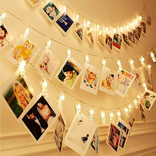 Image of Xenith 14 LED Photo Clip Fairy String Lights for Outdoor Indoor Anniversary Birthday Party Christmas Decoration Home Festival Festive Party Restaurants Farewell (Warm White, 3.5 Meter)
