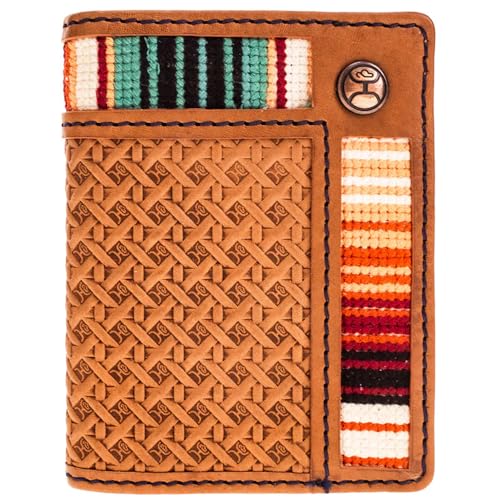 Image of HOOEY Tarlo Basket Weave Bifold Money Clip (Tan /Serape)