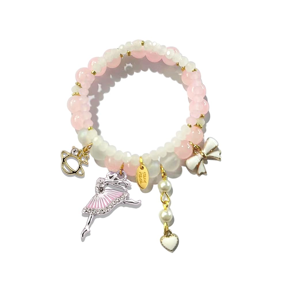 kepvrio Ballerina Bracelet Dance Recital Bracelet Ballerina Blue Bracelet Cute Ballerina Dance Beaded Bracelet Ballerina Friendship Bracelets