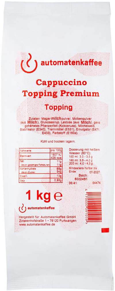 Automatenfähiges Milchpulver Topping Testpaket | Cappuccino Topping mit 52% Milchanteil | 70% Milchanteil | 99% Milchanteil | 3 x 1000g