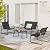 Gizoon 4 Piece Patio Furniture Set, Outdoor Patio Furniture with Loveseat and 2 Single Chairs, Bistro Table and Chairs Set for Backyard, Balcony, Lawn,Black