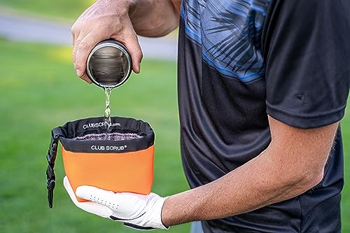 Image of Club Scrub Golf Club and Golf Ball Cleaning Bag, Waterproof Clean Face Technology Liner, Detachable Clip, Machine Washable, Cleans Club Grooves, Dry Exterior (Neoprene or Microfiber Option Available)