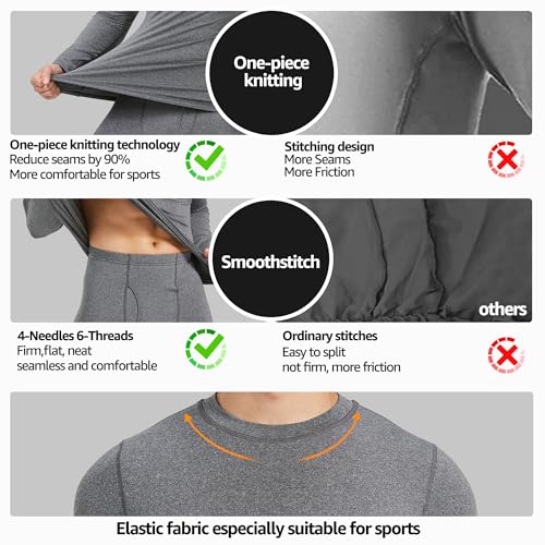 UNIQUEBLLA Long Johns Thermal Underwear Set for Men Thermal Base Layer Cold Weather Bottom Top4