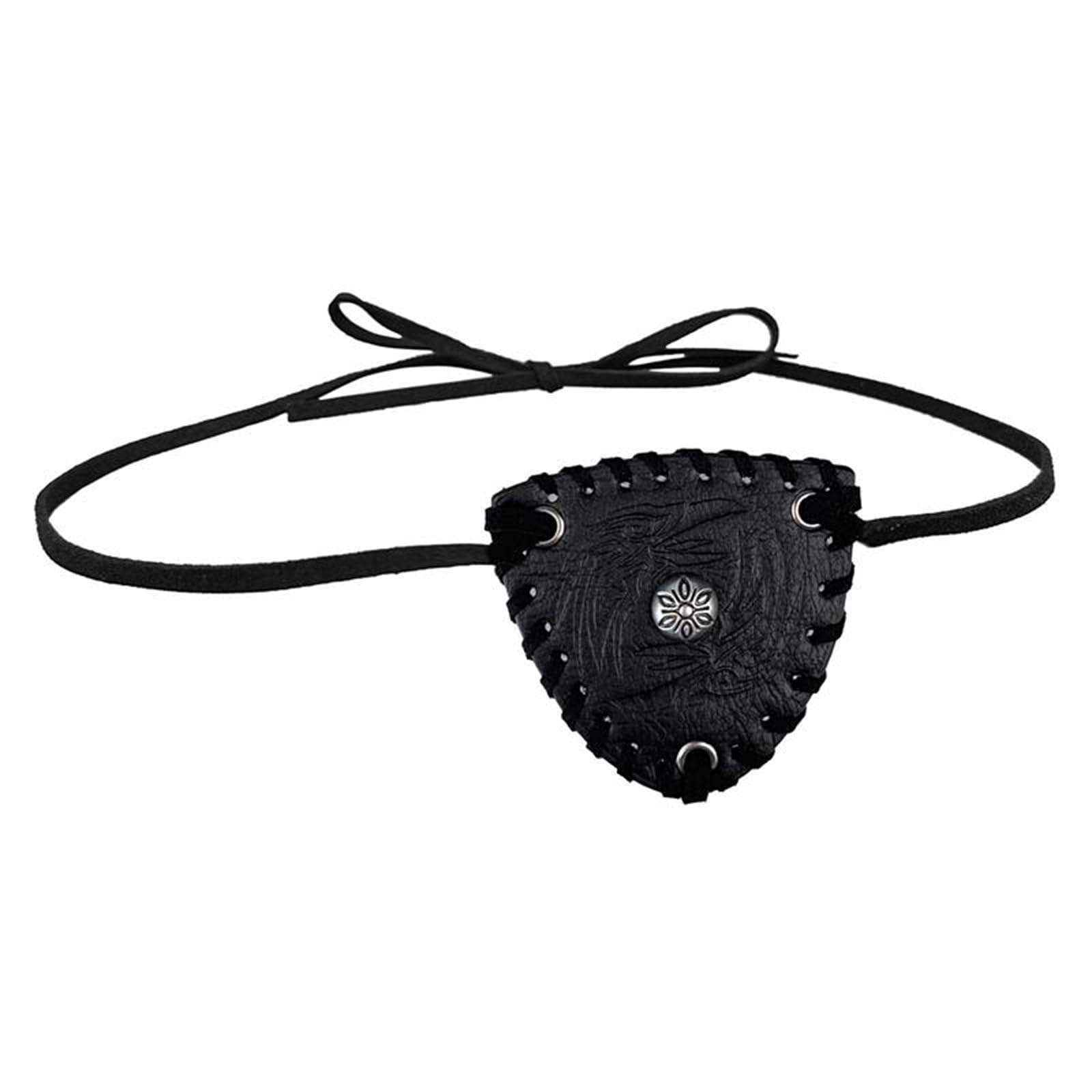 MDFCZXP Single Eyepatch Cover, Pirate Eye Patch, Novelty Eye Prop Halloween Cosplay Party Costume,Black,7cm