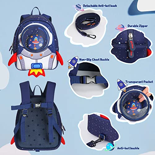 yisibo Rocket Toddler Backpack with Leash,3-6 Years Anti-lost Kids Backpack,Children Backpack for boys girls3
