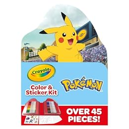 Crayola Pokemon Art Kit for Kids (45pcs), Pokemon Coloring Book Pages & Stickers, Gifts for Kids, DIY Craft Kit for Girls & Boys, Ages 4+