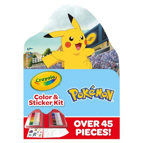Crayola Pokemon Art Kit for Kids (45pcs) Pokemon Coloring Book Pages & Stickers Gifts for Kids DIY Craft Kit for Girls & Boys Ages 4+