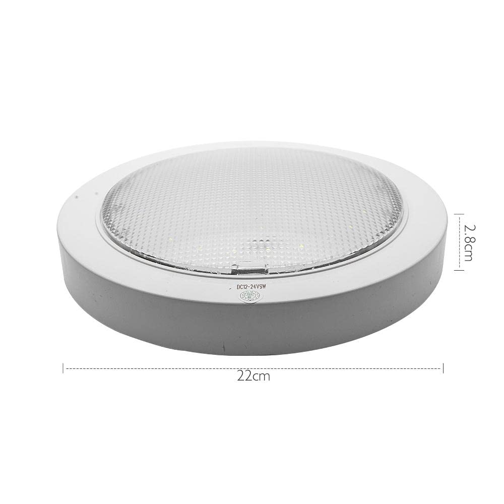 Baceyong Oświetlenie wewnętrzne LED Reflektor sufitowy RV z włącznikiem/wyłącznikiem / 12 V Puck Lights do kamperów, świateł przyczep, świateł kempingowych i świateł łodzi ciepła biel