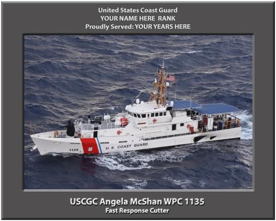 USCGC Angela McShan WPC 1135 Personalized Canvas Print, Coast Guard Photo, 11x14 Inch, Personalized Name and Rank, Made in USA