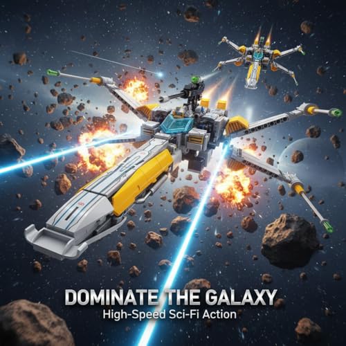 Image of SKY LINE OCEAN FX-1 Star Fleet Robot Spaceship Building Block Set, 704+ PCS Transforming Space Robot & Sci-Fi Spacecraft Model Kit, STEM Construction Toy | 5 Year Structural Warranty