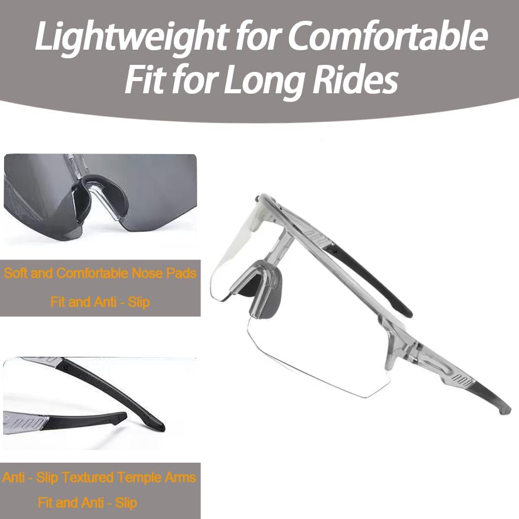 Photochromic Sunglasses for Men and Women UV400 Glasses for MTB, Riding, Running, Fishing, Baseball