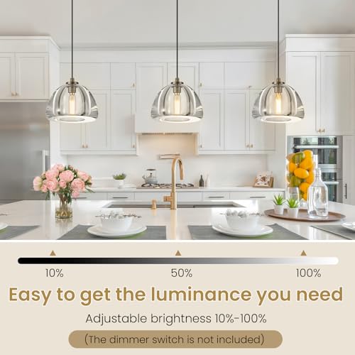 Image of Crystal Pendant Light Kitchen Island,Brass Hanging Pendants Lights