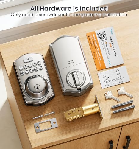 Veise VE012W Built-in WiFi Fingerprint Smart Lock, App Remote Control, Compatible with Alexa & Google Assistant, Keyless Entry for Front Door, Digital Keypad Deadbolt, Auto Lock, Satin Nickel thumbnail 10
