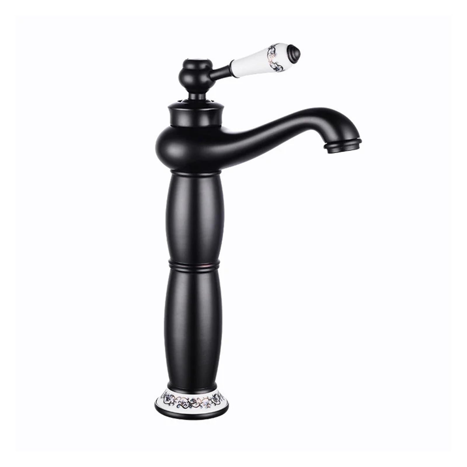Robinet de lavabo anti-éclaboussures style lampe nordique mitigeur noir b