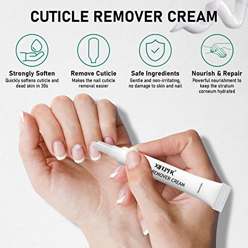 Xifepfr Cuticle Remover Kit, Cuticle Remover Cream, Cuticle Trimmer, Cuticle Pusher, Cuticle Nipper, Professional Cuticle Remover Tools Set, Stainless Steel Manicure Tools With 15Ml Cuticle Softener #TOP1