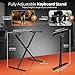 Flexzion Classic Keyboard Stand Musician Electronic Piano Organ Single Tube X Type 7 Position Folding Adjustable Height Metal Braced Rack Portable with Locking Straps