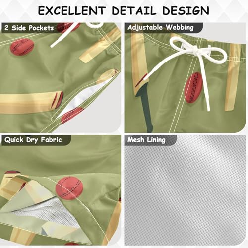 Boys Beach Board Shorts Cricket Sport Ball Swim Trunk Teen Swimwear 8-16Y Multicolor3