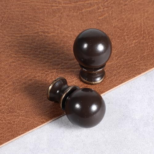 Image of 2 Pcs Ball Lamp Finial Cap Knob Lighting Lamp Finials 1 /2-28 in Ball Lamps Finial Cap Knob Heavy Metal Top Screw Finials Caps for Table Lamps Floor Topper Knobs Oil Rubbed