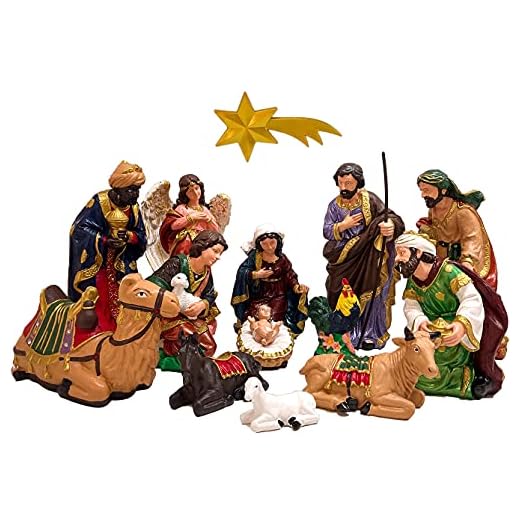 Presépio Natalino Completo 14 Peças 30cm Natal Inquebrável