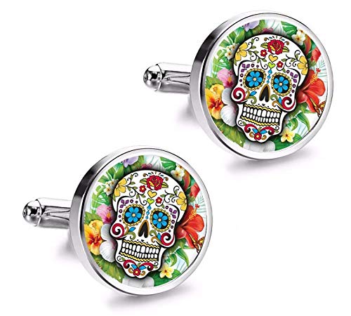 Gemelolandia Gemelolandia | Gemelos de Camisa Magglass Calavera Catrina Nº11 16mm Gemelos Originales Para Camisas | Para Hombres y Niños | Regalos Para Bodas, Comuniones, Bautizos y Otros Eventos