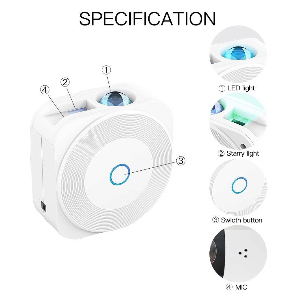 Tuya Smart Projector APP Control Starry Sky Night Light Vacaciones