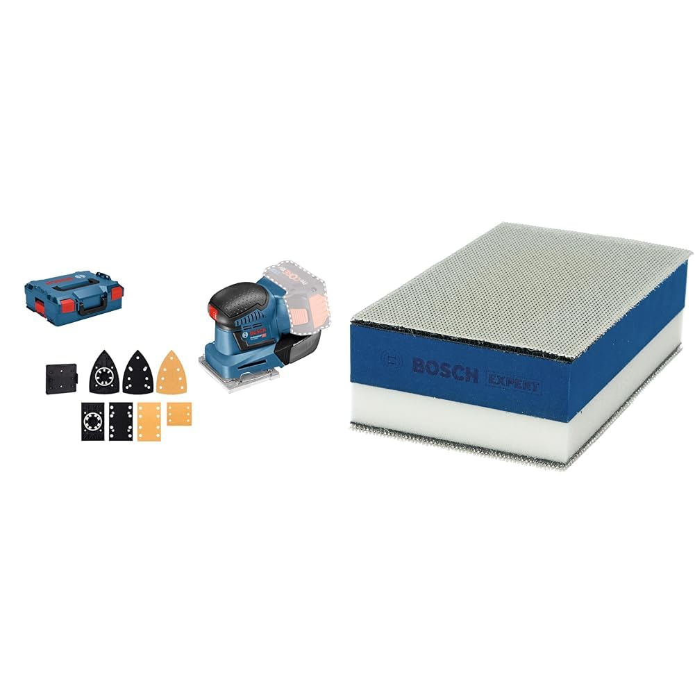 Ponceuse vibrante Bosch 18V multi-plaques avec cale Expert Dual Density