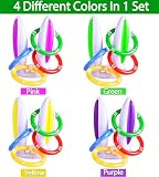 [16 Score Rings ] 4 Pack Easter Inflatable Bunny Rabbit Ears Ring Toss Game ​Easter Basket Stuffers for Kids Party Games Inflatable Gifts for Indoor Outdoor Toys Party Supplies Family Game