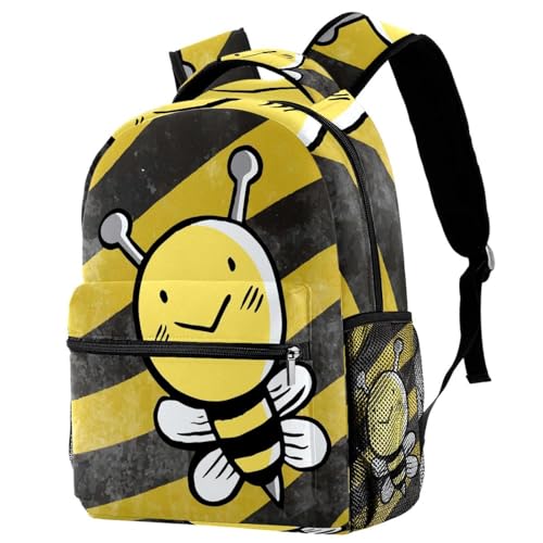 Sac à dos de style urbain jaune abeille multicolore 29.4x20x40cm
