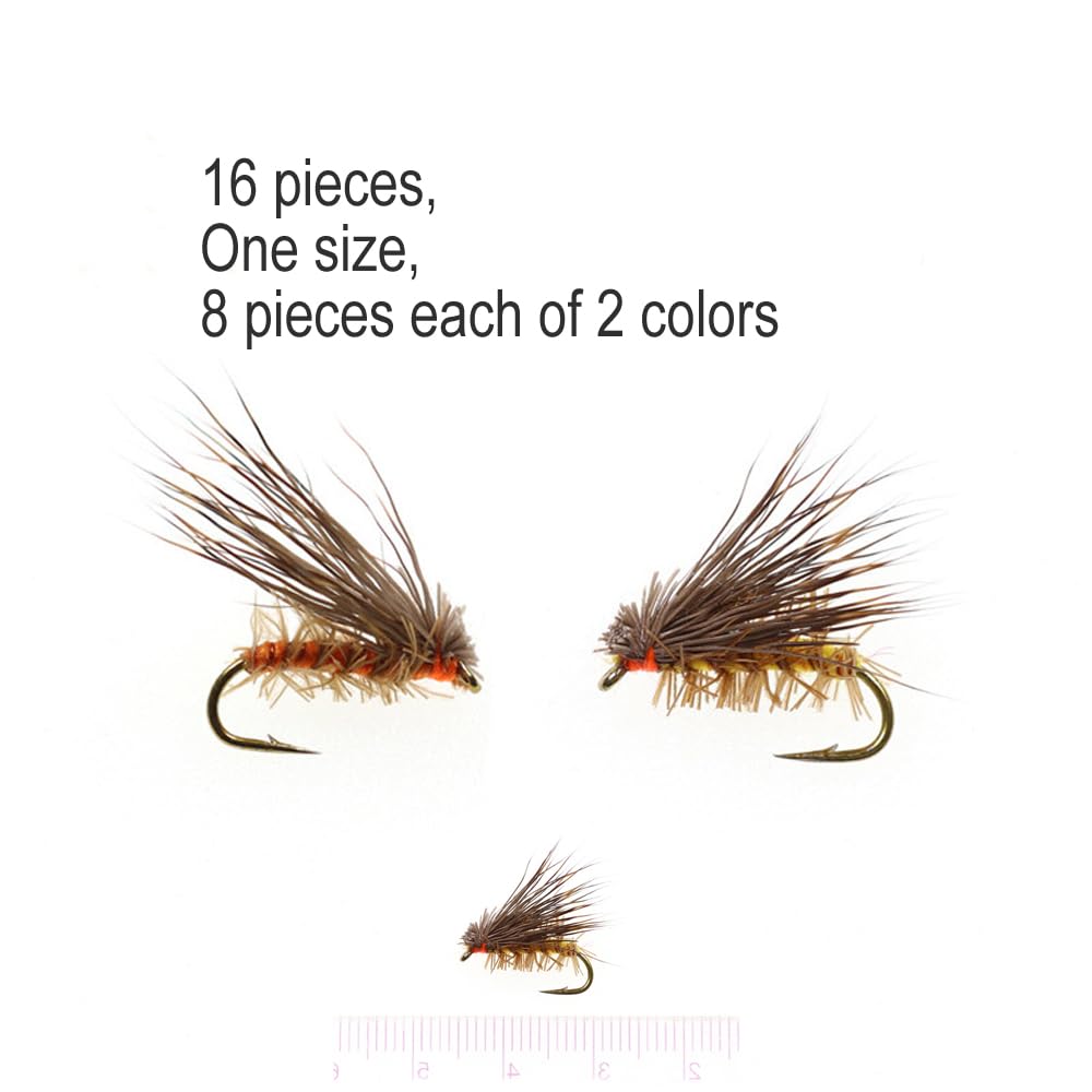 Deer Hair Stone Moth Fishing Lure WetFlies StoneMoth 16PCS
