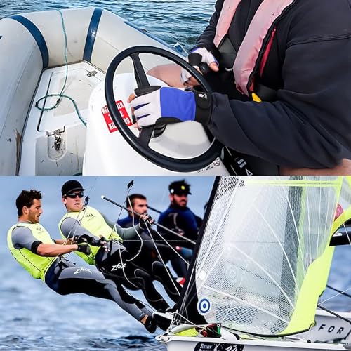 FitsT4 Sports Segelhandschuhe mit ¾-Finger und Idealem Griff für Segeln, Yacht, Segelsport, Paddeln, Kajak, Angeln, Fischen, Dinghy, Schlauchboot, Wassersport mit Booten
