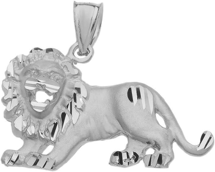 Animal Kingdom Satin Finish Sterling Silver Leo Zodiac Sign Charm Roaring Lion Pendant