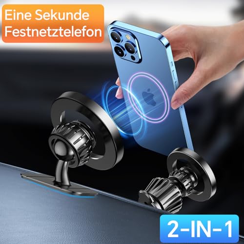 Coolpow Handyhalterung Auto für Magsafe Autohalterung【20x N55 Magnet】Handy Halterung Auto Zubehör Innenraum【360° Drehbar】Magnetische Auto Handyhalterung Lüftung für iPhone 16 15 14 13 12 Magsafe Hülle