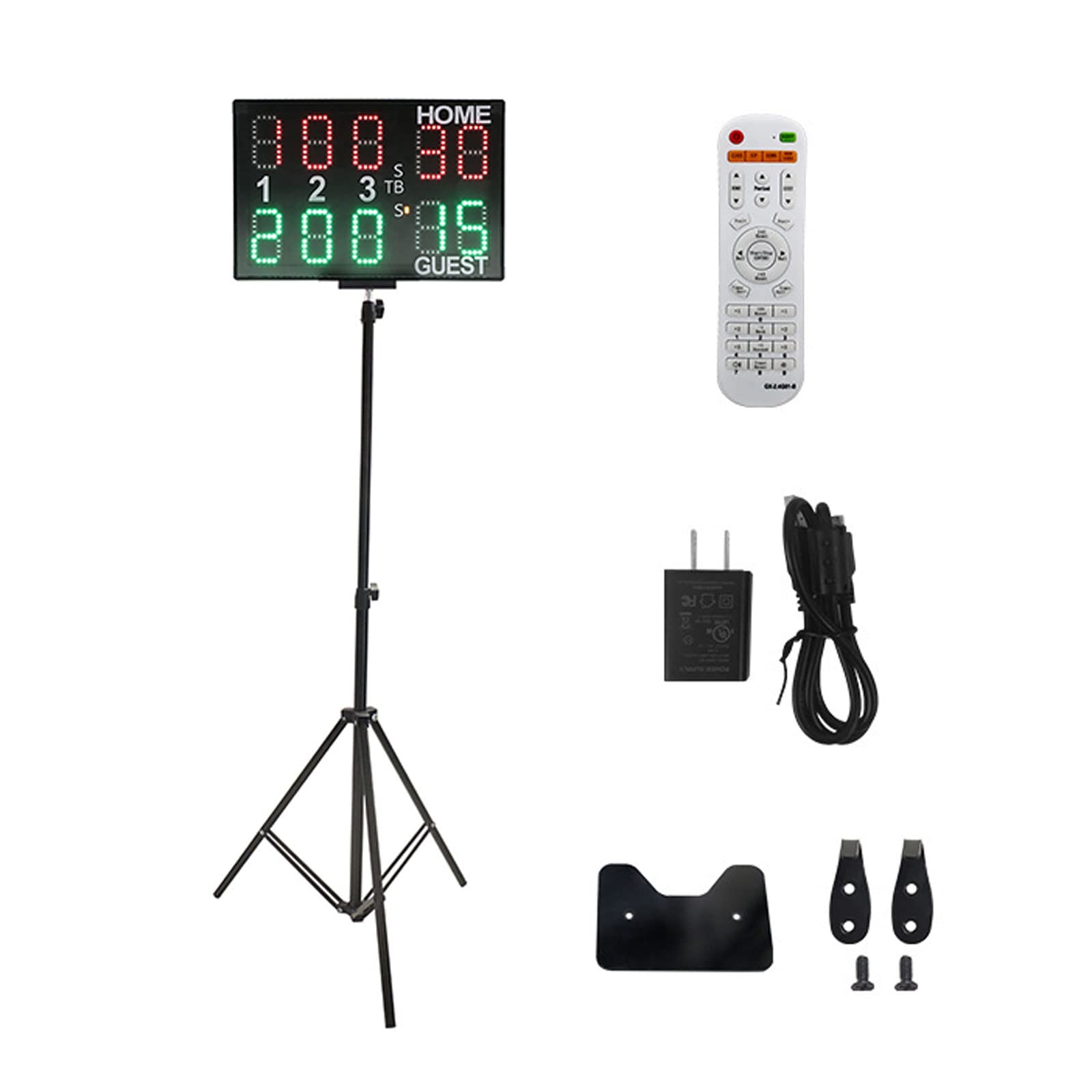 Marcador LED Marcador Multideporte Digital con trípode Control Remoto Marcador de Mesa portátil para Interiores y Exteriores para Concurso de Entrenamiento de Tenis