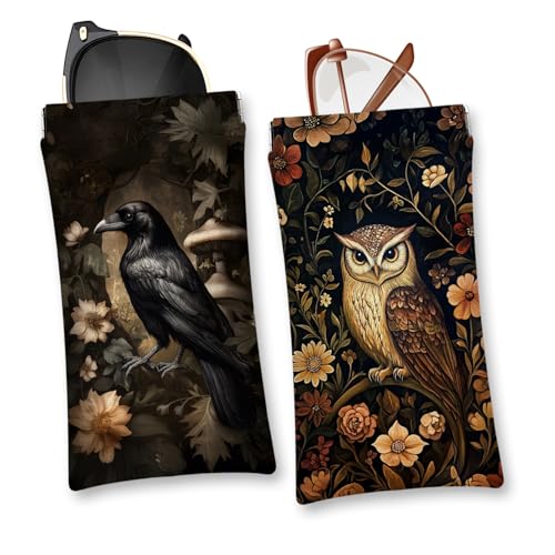 Image of Eyeglasses Sunglasses Case PU Soft Squeeze Top Glasses Pouch for Women Men,Animal Pattern Portable Anti Scratch