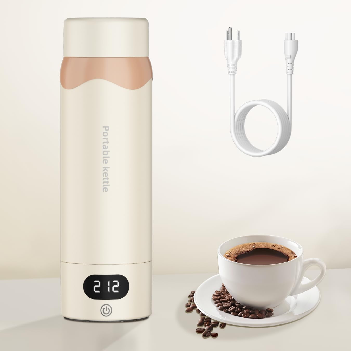 Product image of Travel Electric Kettle Portable Mini Kettle,316 Stainless Steel 16.91Oz/500ML,Small Hot Water Boiler with 4 Temperature Settings,Fast Boiling Water with Auto Shut-Off and Boil Dry Protection