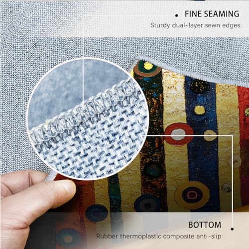 Tapis lavable 60x90cm antidérapant avec motif de cercle géométrique - 7