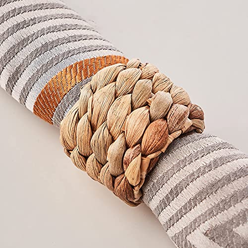 Beibang Rustic Napkin Rings Set Of 6, Woven Napkin Rings Holder By Handmade, Farmhouse Napkins Rings For Holiday, Wedding, Dining Room, Party, And Table Decoration #TOP5