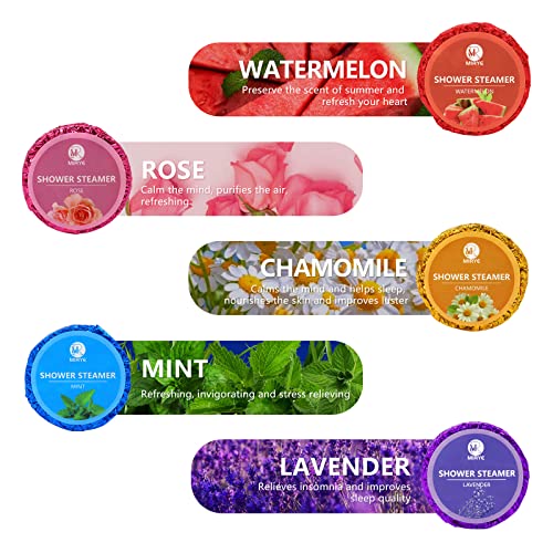Mr Shower Steamers Aromatherapy For Women Or Men, 40 Pcs 10 Scents Organic With Rose Lavender Mint Watermelon Eucalyptus Chamomile Lemon Rosemary Grapefruit Orange, Shower Bombs Christmas Gift Set #TOP1