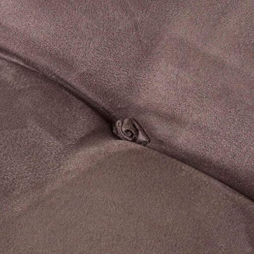Homescapes Sessel-Rückenkissen braun 68x58 cm, Lendenkissen Sofa, 15 cm Dickes Rückenstützkissen Bett mit Velours-Bezug