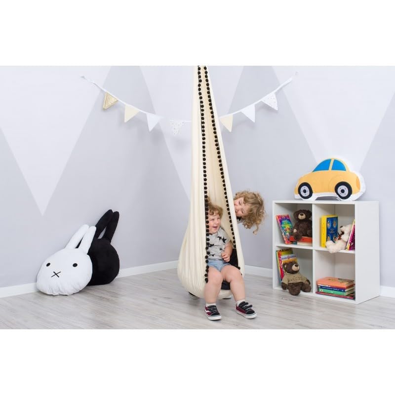Niche Suspendue Gonflable Pour Enfants Avec Lumières LED | 16 Couleurs, 7 Modes | Coussin Inclus | Pour Intérieur Et Extérieur