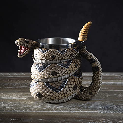 Image of SUMMIT COLLECTION Rattlesnake Coffee Mug Cup 16 fl oz Diamondback Rattler Beer Tankard
