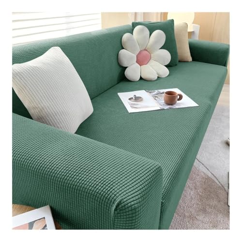 L字型ストレッチソファカバー モジュラーコーナースリップカバー 1/2/3/4人掛けソファ用 ダークグリーン サイズM (140 180 cm) リビングルームプロテクターに最適