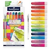 Faber-Castell Gelatos Colors Set, Brights - Water Soluble Pigment Crayons - 15 Bright Colors