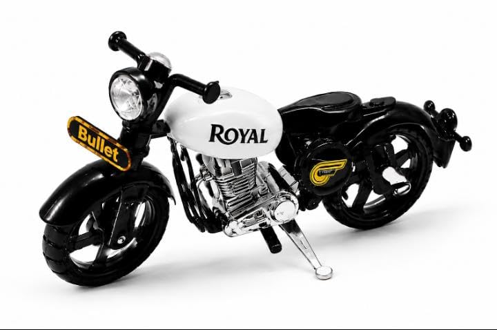 Image of Royal Bullet Die-Cast Toy Motorcycle, Multicolour, Classic Style, for Kids