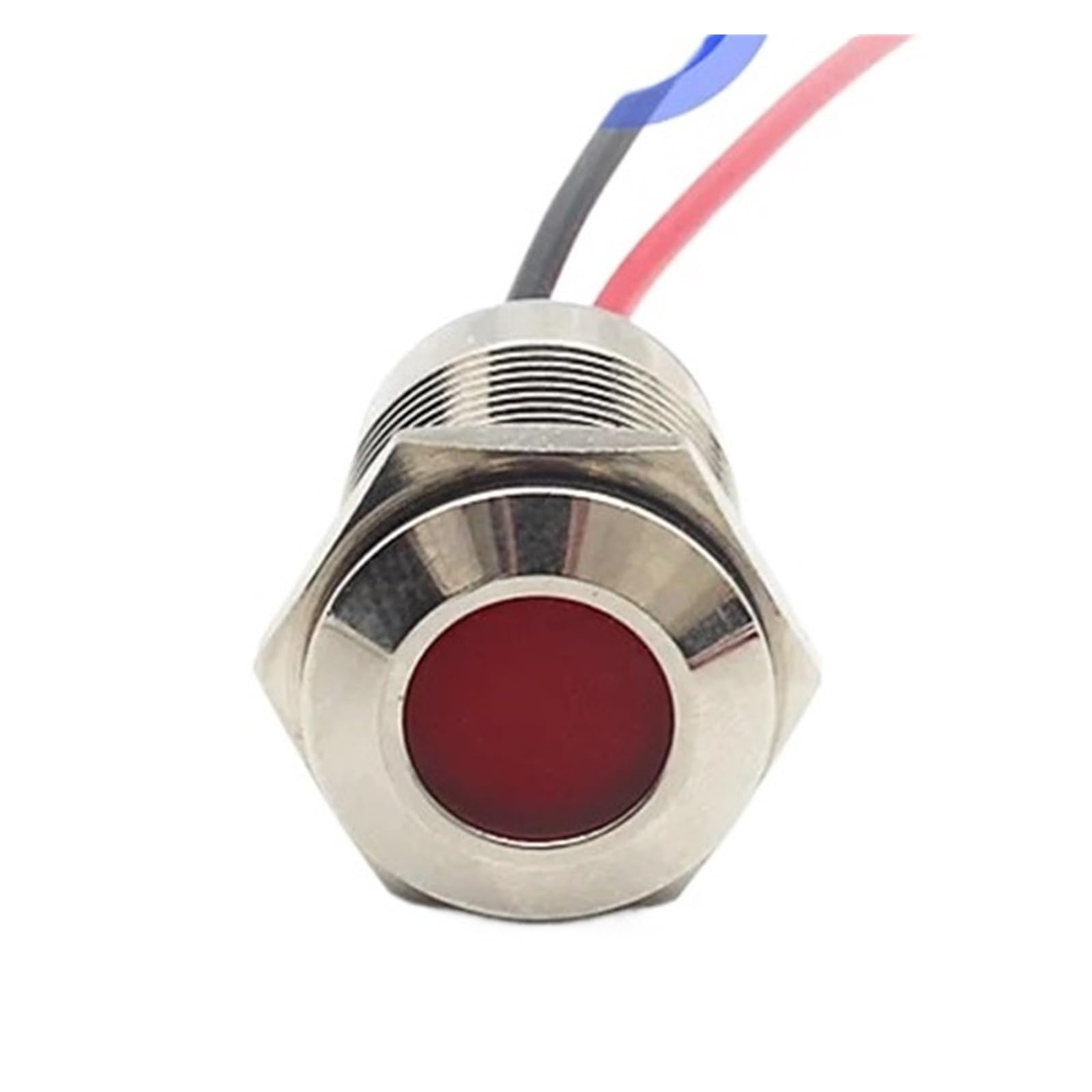 Metall-Druckschalter 5 Stück 16/19/22 mm wasserdichte IP67-Metallanzeigeleuchte DC/AC 3–48 V Signallampe Rot Gelb Grün Blau Weiß(19mm 5PCS MIX3-48V-W)