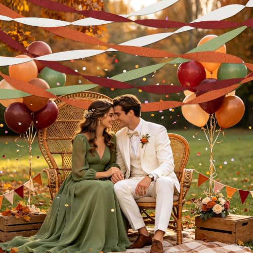 Image of Fall Party Decorations 8 Pcs Crepe Paper Streamers Party Decorations