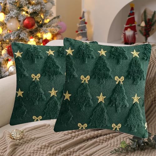 2 Stück Kissenbezug Weihnachten,Weihnachtskissen Samt,Weihnachtsdeko...