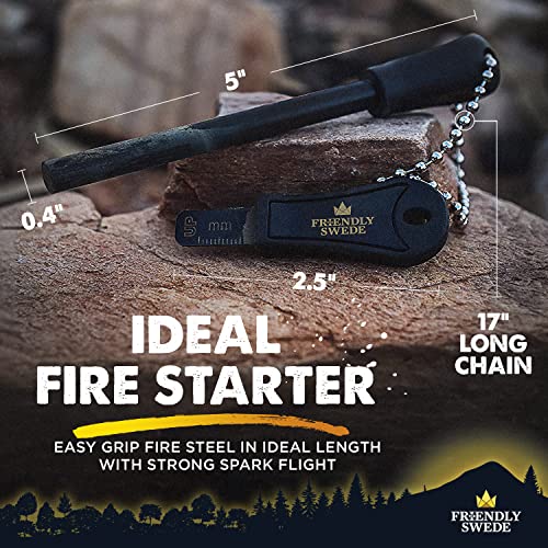 The Friendly Swede Ferro Rod Fire Starter Sticks, Easy Grip Flint and Steel Fire Starter Kit, Fire Starter Survival Tool, Ferro Rods, Flint Fire Starter, Camping Fire Starter, Fire Steel (2 Pack) - Image 3
