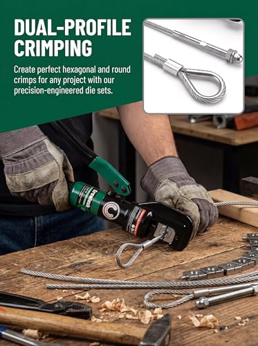Growlush 10-Ton Hydraulic Wire Rope Swager