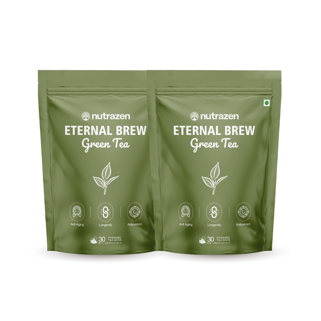 Nutrazen Eternal Brew Green Tea for Weight Management - Pack of 2 | 60 Tea Bags | Antioxidant-Rich High EGCG Formula | Metabolism Support, Detox & Refreshing Daily Immunity Blend | Pyramid Tea Bags-image-15